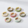 Wholesale 1 Piece Simple Style C Shape Plating Inlay Copper Zircon Gold Plated Ear Clips