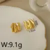 Wholesale 1 Pair Beach Commute Solid Color Frill Copper 18K Gold Plated Ear Studs