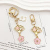 Wholesale Cute and Sweet Cherry Blossom Fan Keychain Girl's Best Friend Fresh Key Ring Bag Pendant Accessories Gift