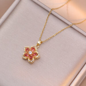 X2982 Orange Bauhinia Necklace