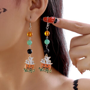 Pumpkin ghost drop earrings