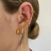 Wholesale 1 Pair Simple Style Geometric Plating Inlay Copper Zircon 18k Gold Plated Hoop Earrings Ear Cuffs Ear Studs