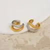 1 Pair Basic Simple Style Classic Style C Shape Color Block Plating 304 Stainless Steel 18K Gold Plated Ear Cus