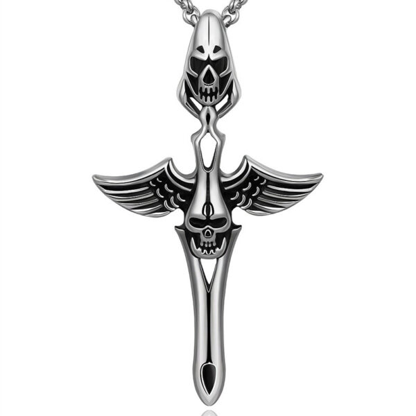 oly-e187be763be969ccaa3ae43c692fbd07 Wholesale Temu creative angel and devil necklace men's retro fashion jewelry sply
