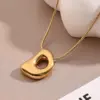 Wholesale Jewelry Casual Modern Style Simple Style Letter 304 Stainless Steel 18K Gold Plated Handmade Polishing Snake Chain Pendant Necklace