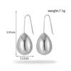 Wholesale PVD Coated Oval 304 Stainless Steel French Style Simple Style Waterproof Non Tarnish Drop Earrings