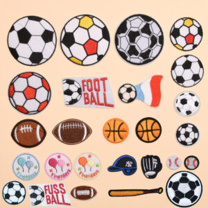 Wholesale adhesive embroidered cloth stickers basketball DIY Patches