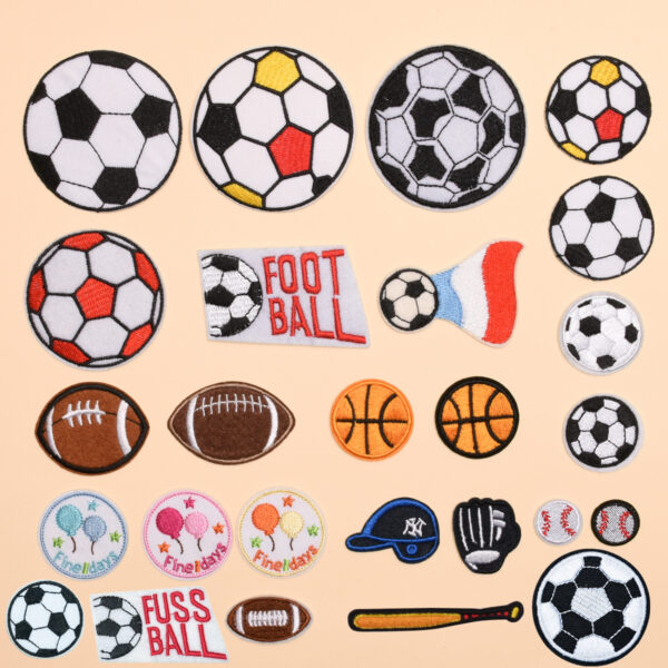 Wholesale adhesive embroidered cloth stickers basketball DIY Patches