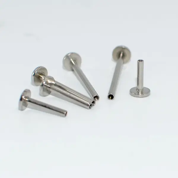 Wholesale 1 Piece 304 Stainless Steel Stone-Free Casual Hip-Hop Rock Ear Cartilage Rings & Studs T Shape Gold Steel Color Polishing Plating PVD Coated 18K Gold Plated Lip Rings Ear Cartilage Rings & Studs