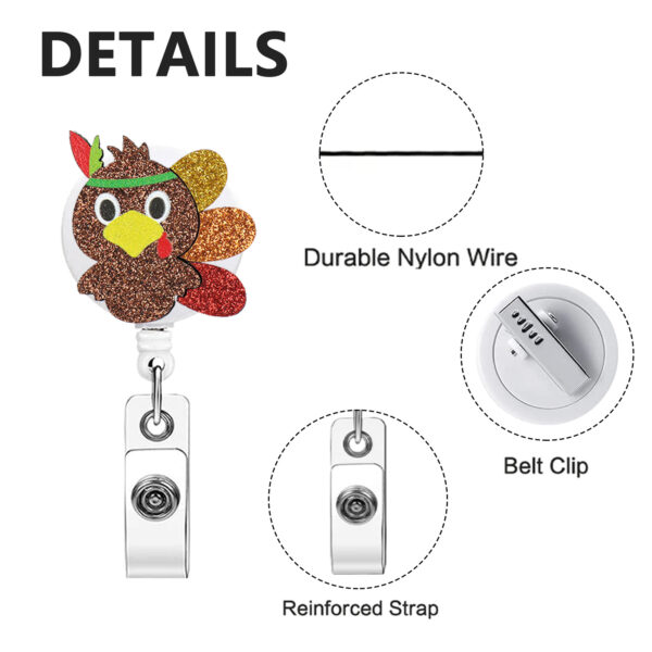 Wholesale New Thanksgiving Maple Pumpkin Turkey Felt Retractable Nurse/Student Scroll Badge Holiday Gift