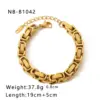 Wholesale Electroplating Golden Plated Lock 304 Stainless Steel Hip-Hop Retro 304 Stainless Steel Bracelets