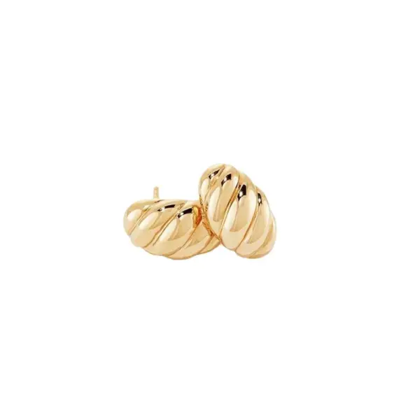 18K Gold Plated 304 Stainless Steel PVD Coated Solid Color Waterproof Non Tarnish Surgical Steel Plating Simple Style Ear Studs For Women's