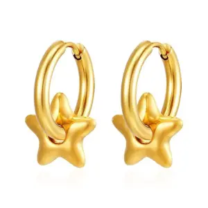 2.5*12 Simple Bracelet Five-Pointed Star Glossy Gold Ear Clip