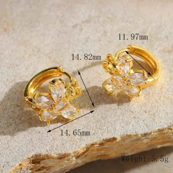 Wholesale 1 Pair Luxurious Romantic Artistic Butterfly Bow Knot Inlay 304 Stainless Steel Zircon Ear Studs