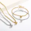 Wholesale PVD Coated 18K Gold Plated Solid Color Stainless Steel Streetwear Waterproof Non Tarnish Bracelets Necklace