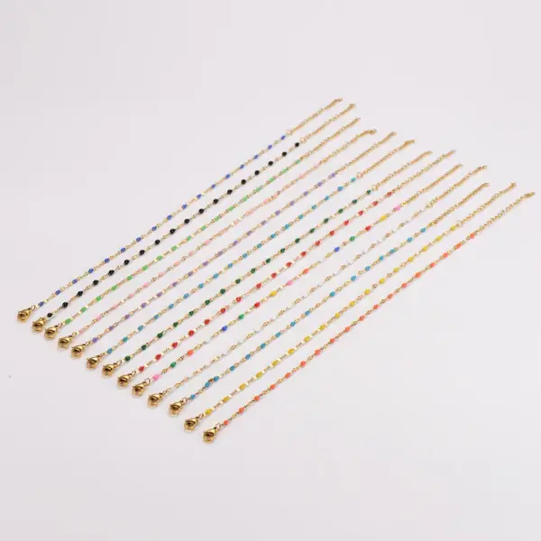 304 Stainless Steel Geometric PVD Coated 18K Real Gold Plated Vacation Simple Style Anklet