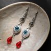 Wholesale Dark Gothic Devil's Eye Pendant Earrings Halloween Party Long Tassel Earrings