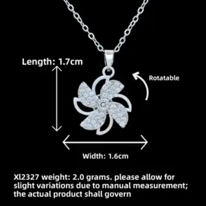 XL2327 Rotating Windmill Necklace / Silver