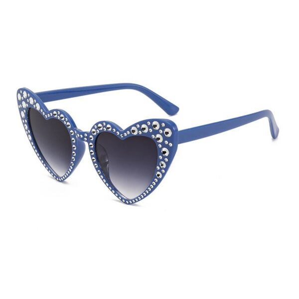 Wholesale Trendy Large Frame Love Diamond-encrusted Sunglasses Men's and Women's Personality Decoration Sun Glasses