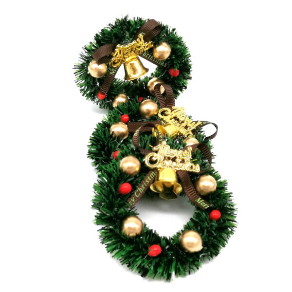 Wholesale 1:12 dollhouse accessories mini hardcover with Bell shiny Christmas garland model simulation Christmas scene