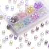 Wholesale 8mm multi-cut acrylic high-transparency square beads colorful three-dimensional loose beads diy bracelet earrings necklace accessories