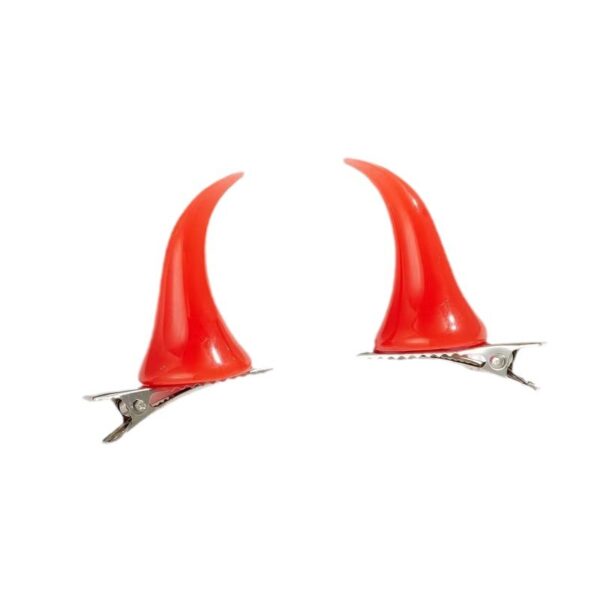 Wholesale Cross-border Hot Sale Halloween Devil Horn Hairpin Top Head Pressing Hair Top Clip Hair Accessories Creative Personality Holiday Decoration