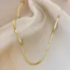 PVD Coated Real Gold Plated 18K Gold Solid Color 304 Stainless Steel Retro Waterproof Non Tarnish 304 Stainless Steel Necklace
