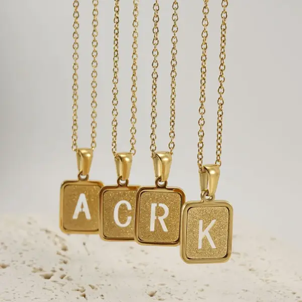 Wholesale Jewelry Fashion Letter Square 304 Stainless Steel Stainless Steel Necklaces