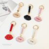 Wholesale Creative Lip Keychain Light Luxury Niche Design Car Key Decoration Pendant Bag Diamond Jewelry