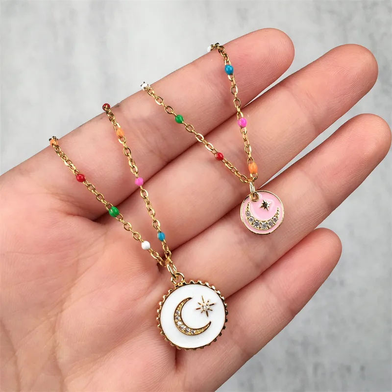 Wholesale Fashion Geometric Stainless Steel Stoving Varnish Necklace