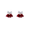 Wholesale Bow Pearl Christmas Earrings