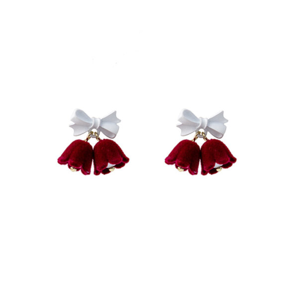 Wholesale Bow Pearl Christmas Earrings