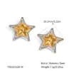 Wholesale PVD Coated Real Gold Plated 18K Gold Geometric Star Heart Shape 304 Stainless Steel Elegant Glam Lady Waterproof Non Tarnish Ear Studs