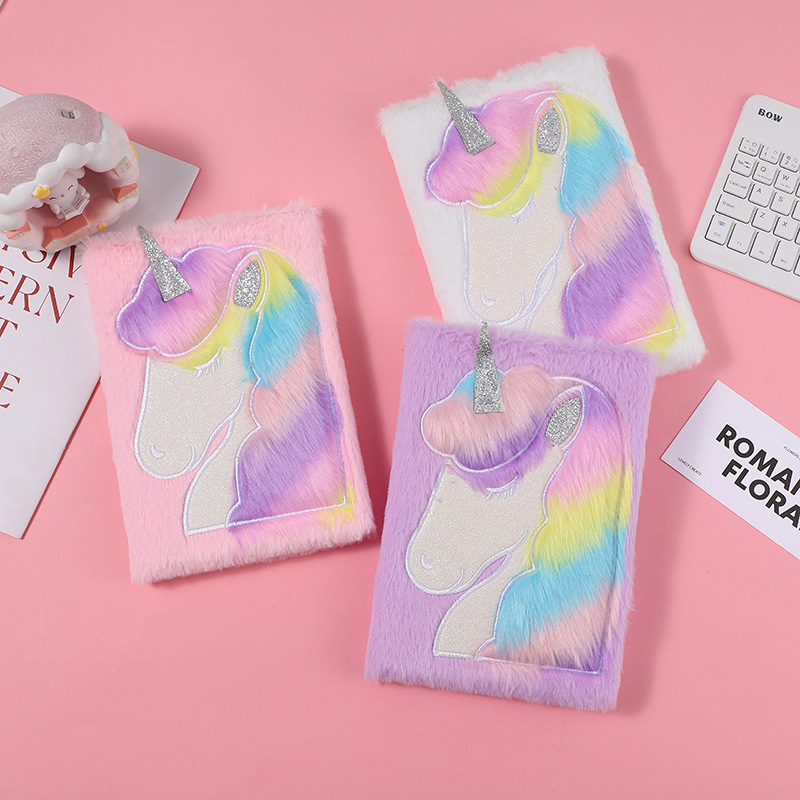 Wholesale Plush Cartoon Unicorn Notebook Chilen's Pink Unicorn Notebook