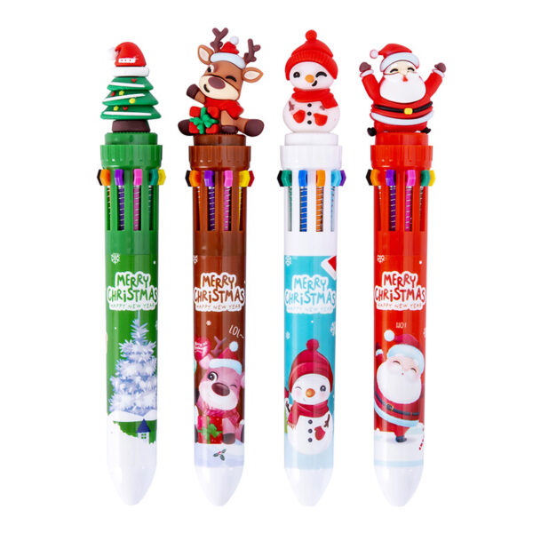 Wholesale Reindeer Santa Claus ten-color ballpoint pen