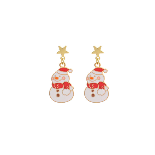 Wholesale Christmas earrings, snowman Santa Claus simple earrings