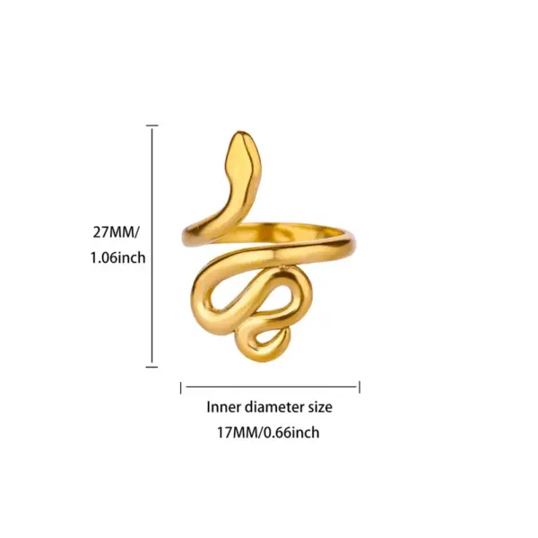 Wholesale 304 Stainless Steel Geometric PVD Coated Stone-Free Real Gold Plated Elegant Simple Style Waterproof Non Tarnish Plating Open Rings
