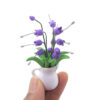 Wholesale 1:12 dollhouse accessories dollhouse mini clay flower plant pot white porcelain pot orchid model
