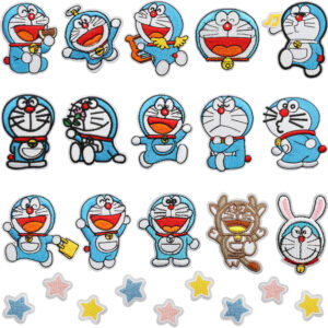 Wholesale Animated Character Embroidered Cloth Sticker Japanese Kitten Animated Cartoon Patch Sticker Alien Cat Bag Decoration Embroidered Label