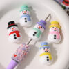 Wholesale Christmas snowman rubber beads, Christmas loose beads DIY