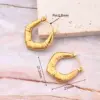 1 Pair/Package Casual Vintage Style Simple Style U Shape Solid Color Lines Irregular Polishing Plating 304 Stainless Steel 18K Gold Plated Earrings