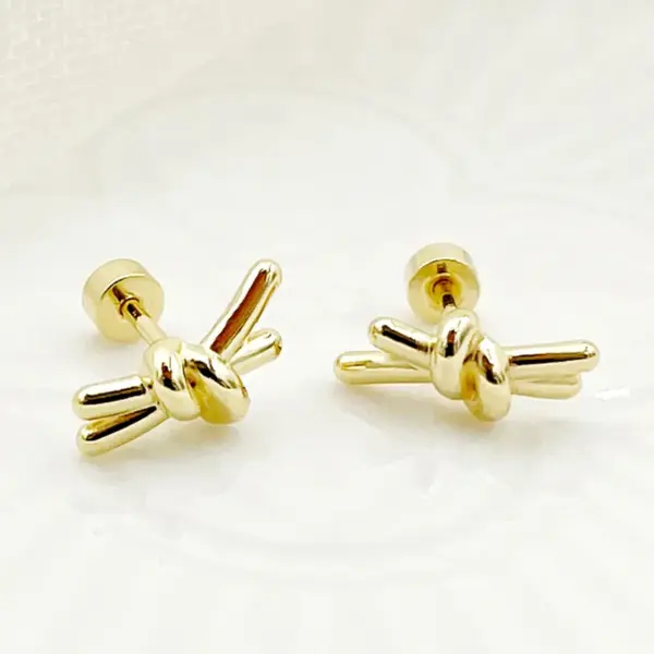 Wholesale PVD Coated Real Gold Plated 14K Gold Lips Flower Butterfly 304 Stainless Steel Simple Style Commute Waterproof Non Tarnish Ear Studs