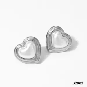 Silver Love Heart Earrings D2902