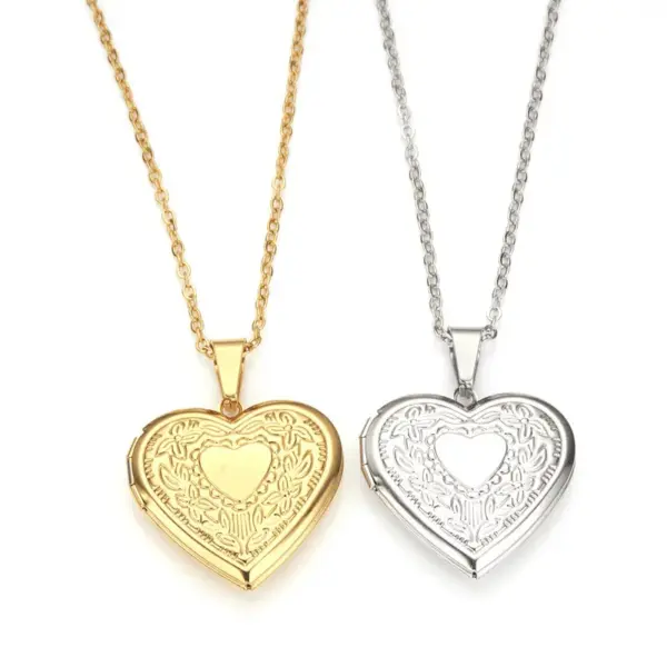 Wholesale Jewelry IG Style Heart Shape 204 Stainless Steel Plating Pendant Necklace Locket Necklace Cable Chain