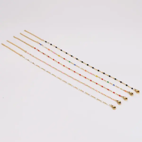 304 Stainless Steel Geometric PVD Coated 18K Real Gold Plated Vacation Simple Style Anklet