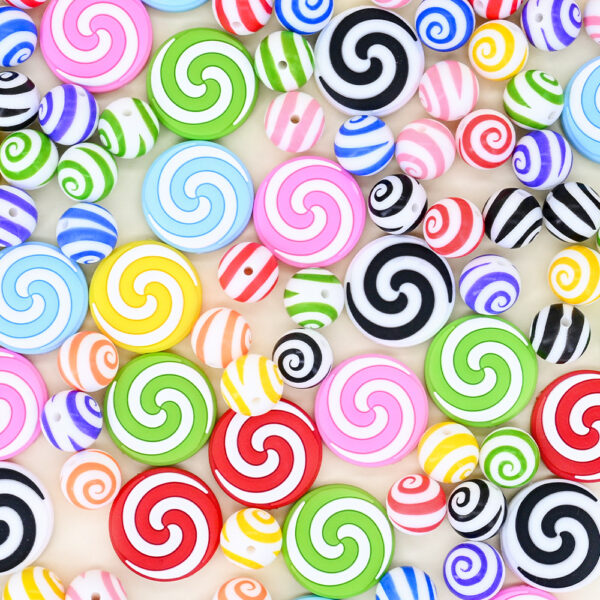 Wholesale [Hongzhou] Cyclone Lollipop Food Grade Silicone Beads Baby Teether DIY Jewelry Loose Beads In Stock