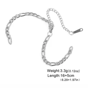 Steel Color 3MM Figaro Open Chain