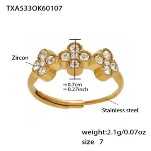 TXA533-White Zircon Ring-No. 7