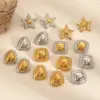 PVD Coated Real Gold Plated 18K Gold Geometric Star 304 Stainless Steel Modern Style Waterproof Non Tarnish Ear Studs