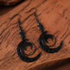 Wholesale Punk dark stitching crescent pendant earrings